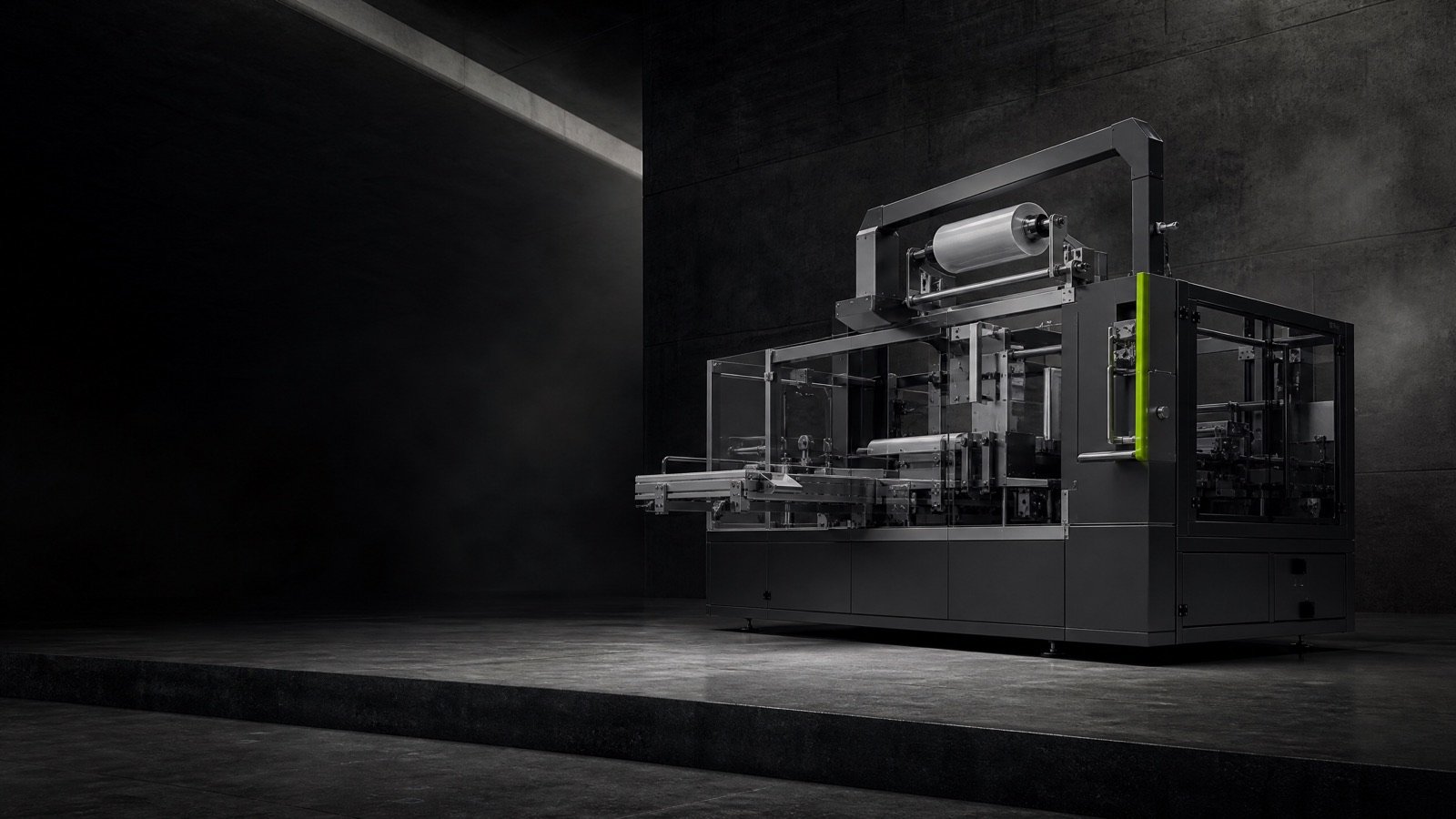 Grafit tonlarda endüstriyel makine 3D görselleştirmesi